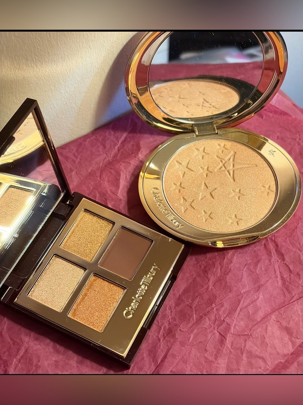 Charlotte Tilbury-“Glow”Set-The Queen of Glow-Eye Quad & Gilded Glow Highlighter